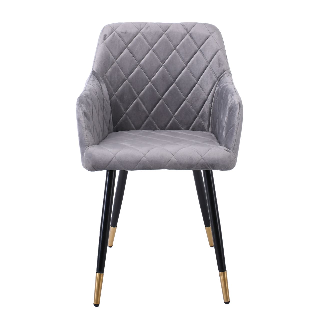 Πολυθρόνα Μέταλλο Βαφή Μαύρο, Ύφασμα Velure, Απόχρωση Γκρι 5