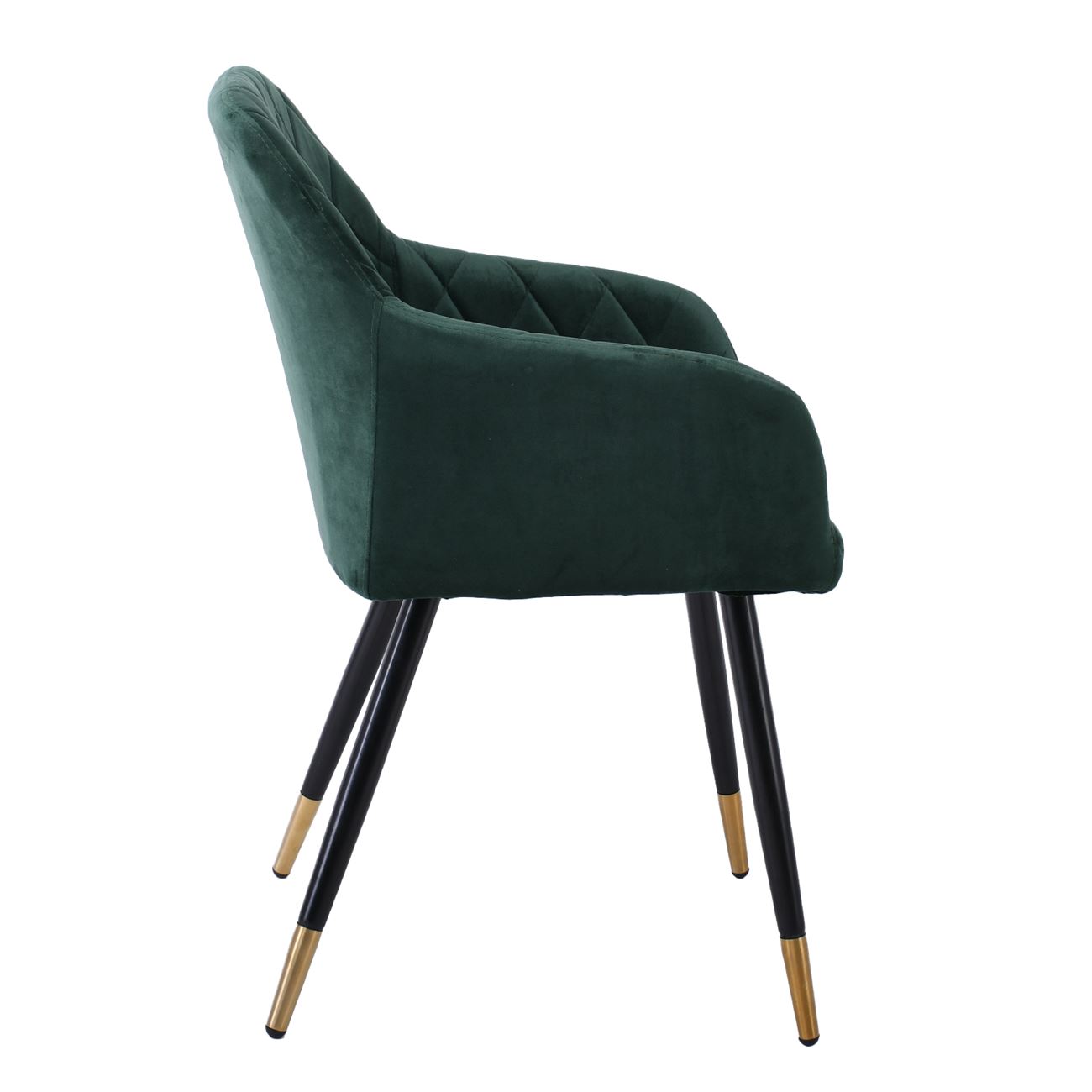 Πολυθρόνα Μέταλλο Βαφή Μαύρο, Ύφασμα Velure, Απόχρωση Forest Green 3