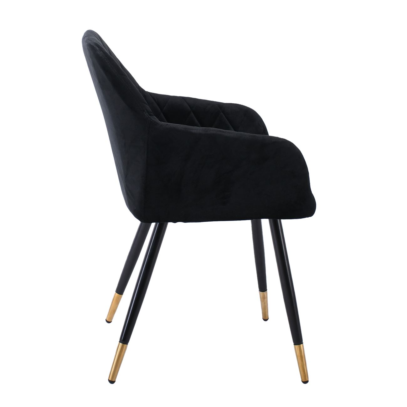 Πολυθρόνα Μέταλλο Βαφή Μαύρο, Ύφασμα Velure, Απόχρωση Μαύρο 3