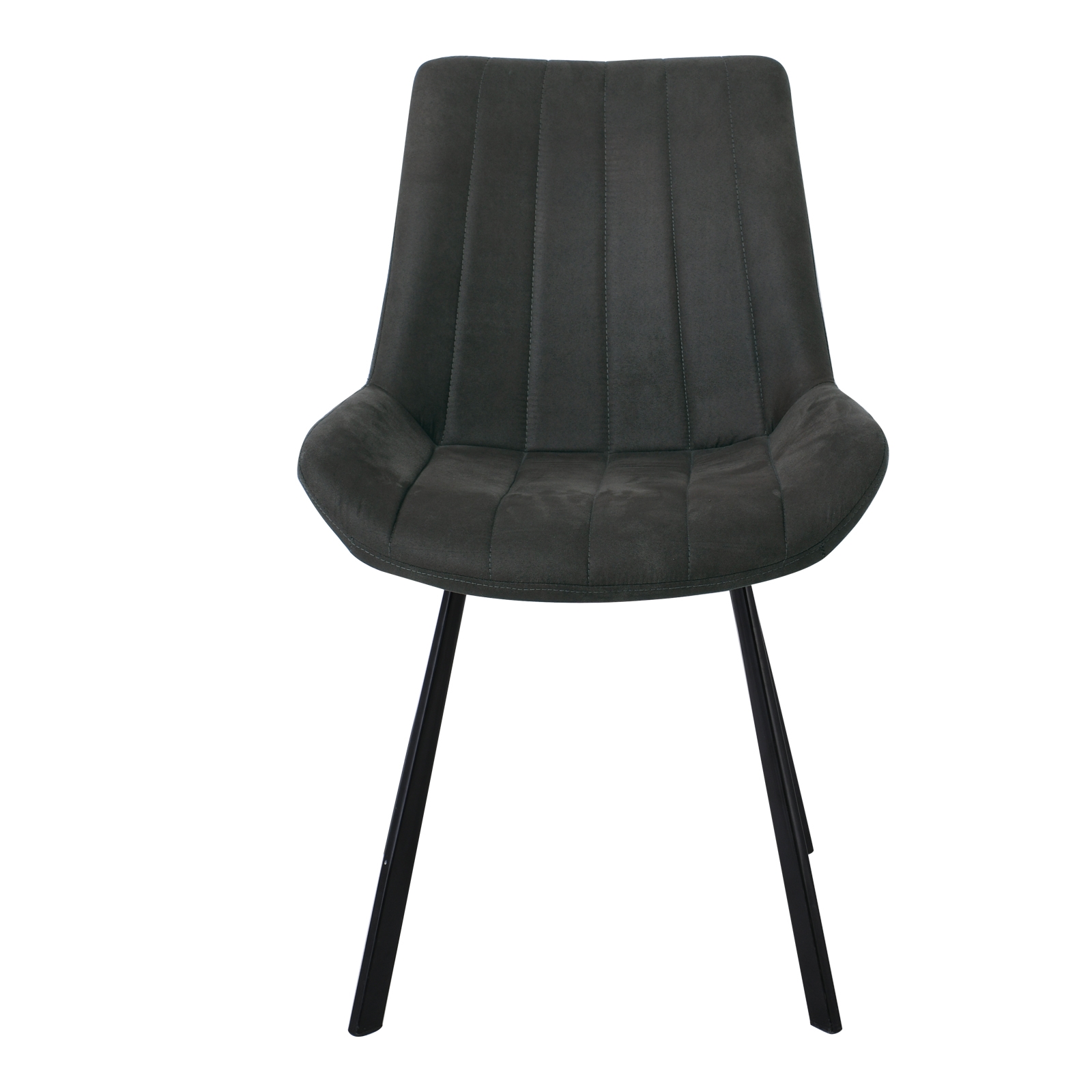 Καρέκλα Tραπεζαρίας Μέταλλο Βαφή Μαύρο / Ύφασμα Suede Ανθρακί 3