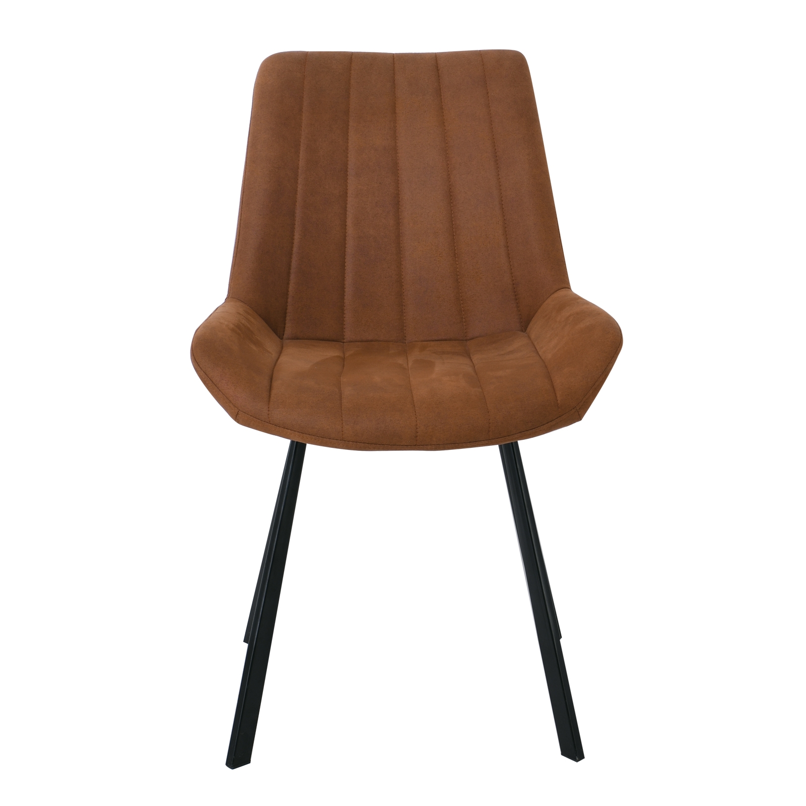 Καρέκλα Tραπεζαρίας Μέταλλο Βαφή Μαύρο / Ύφασμα Suede Καφέ 3