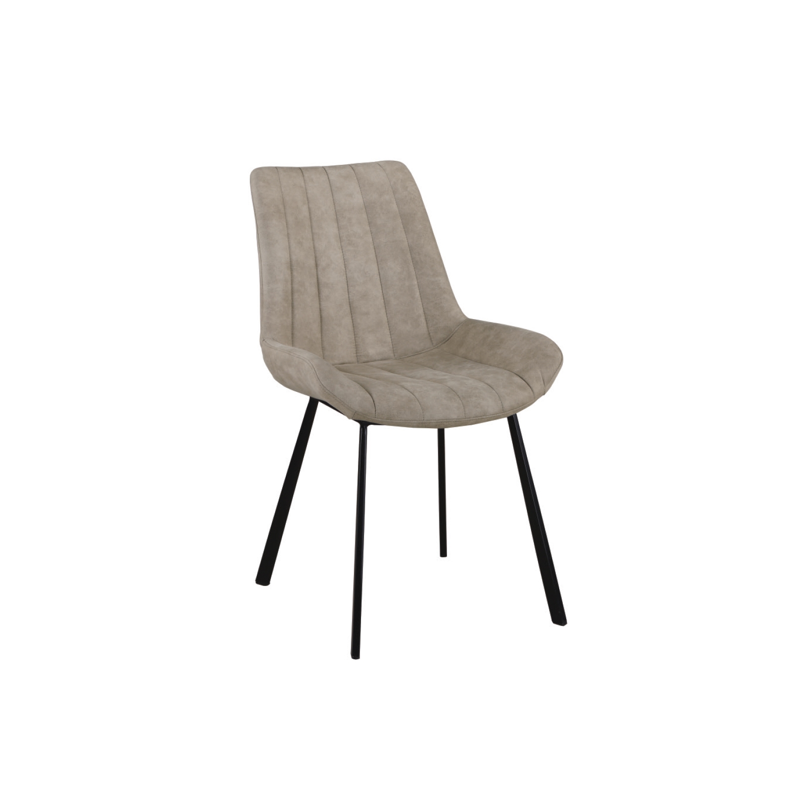 Καρέκλα Τραπεζαρίας Μέταλλο Βαφή Μαύρο / Ύφασμα Suede Μπεζ 2