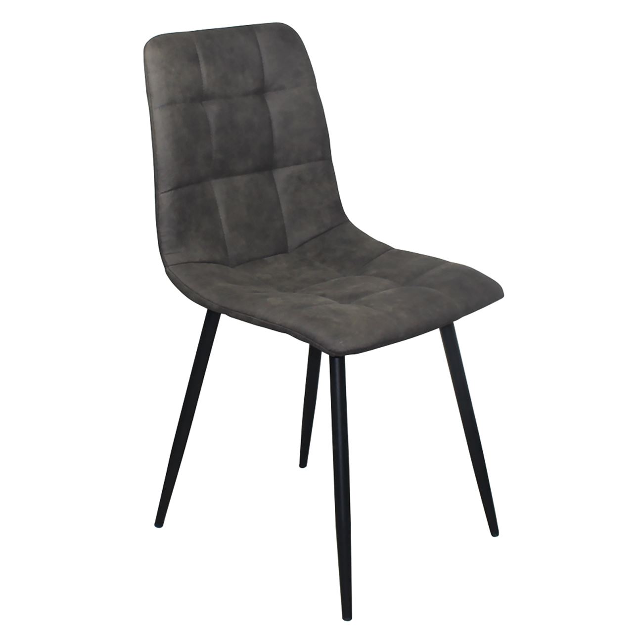 Καρέκλα Τραπεζαρίας - Κουζίνας, Μέταλλo Bαφή Μαύρο, Ύφασμα Suede Ανθρακί 2
