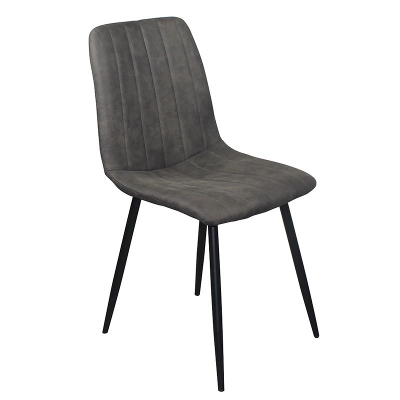 Καρέκλα Τραπεζαρίας - Κουζίνας, Μέταλλo Bαφή Μαύρο, Ύφασμα Suede Ανθρακί 1