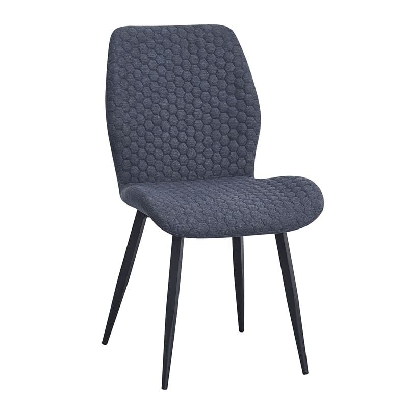 Καρέκλα Τραπεζαρίας Μέταλλο Βαφή Μαύρο, Ύφασμα Σκούρο Γκρι 1