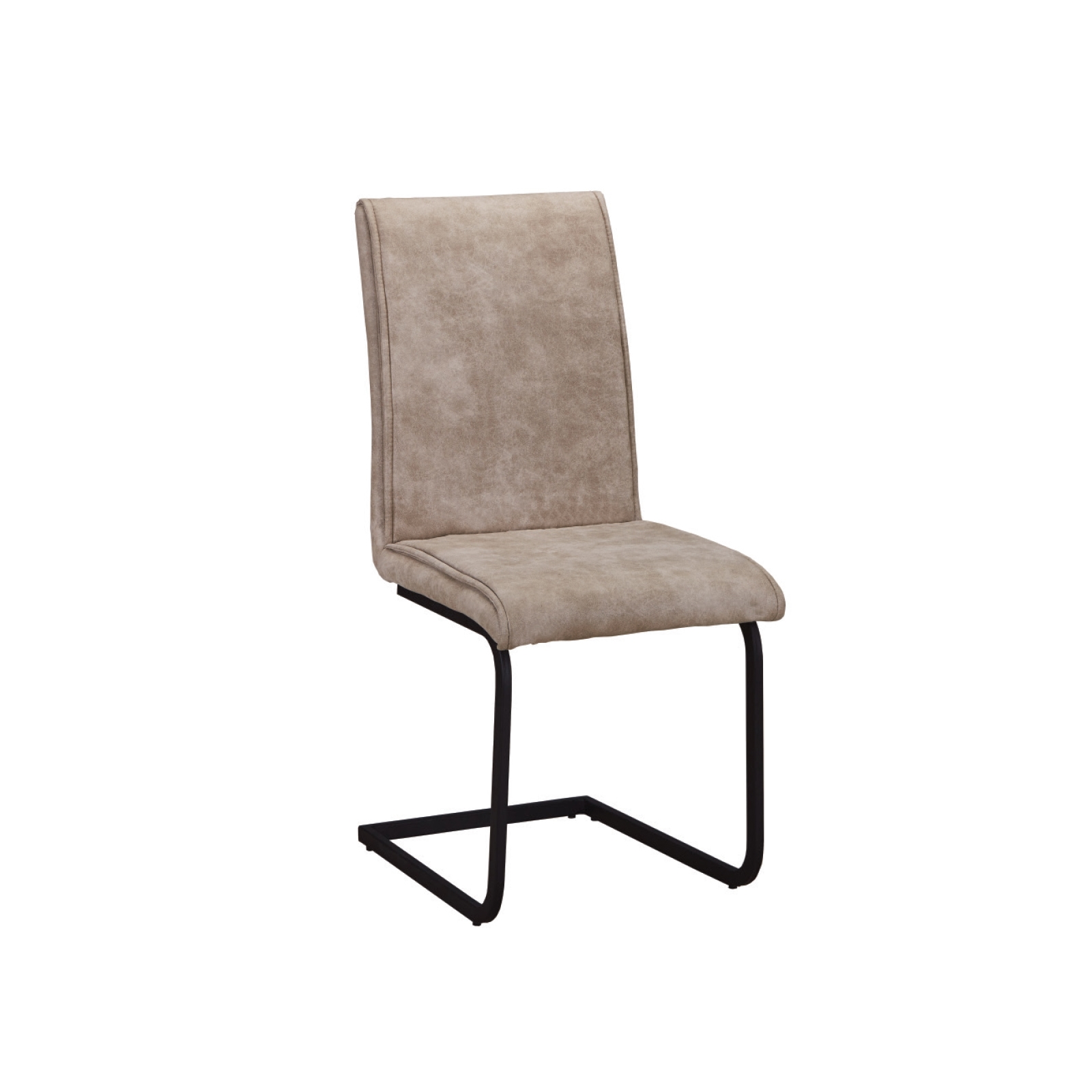 Καρέκλα Τραπεζαρίας Κουζίνας Μέταλλο Βαφή Μαύρο / Ύφασμα Suede Μπεζ 2
