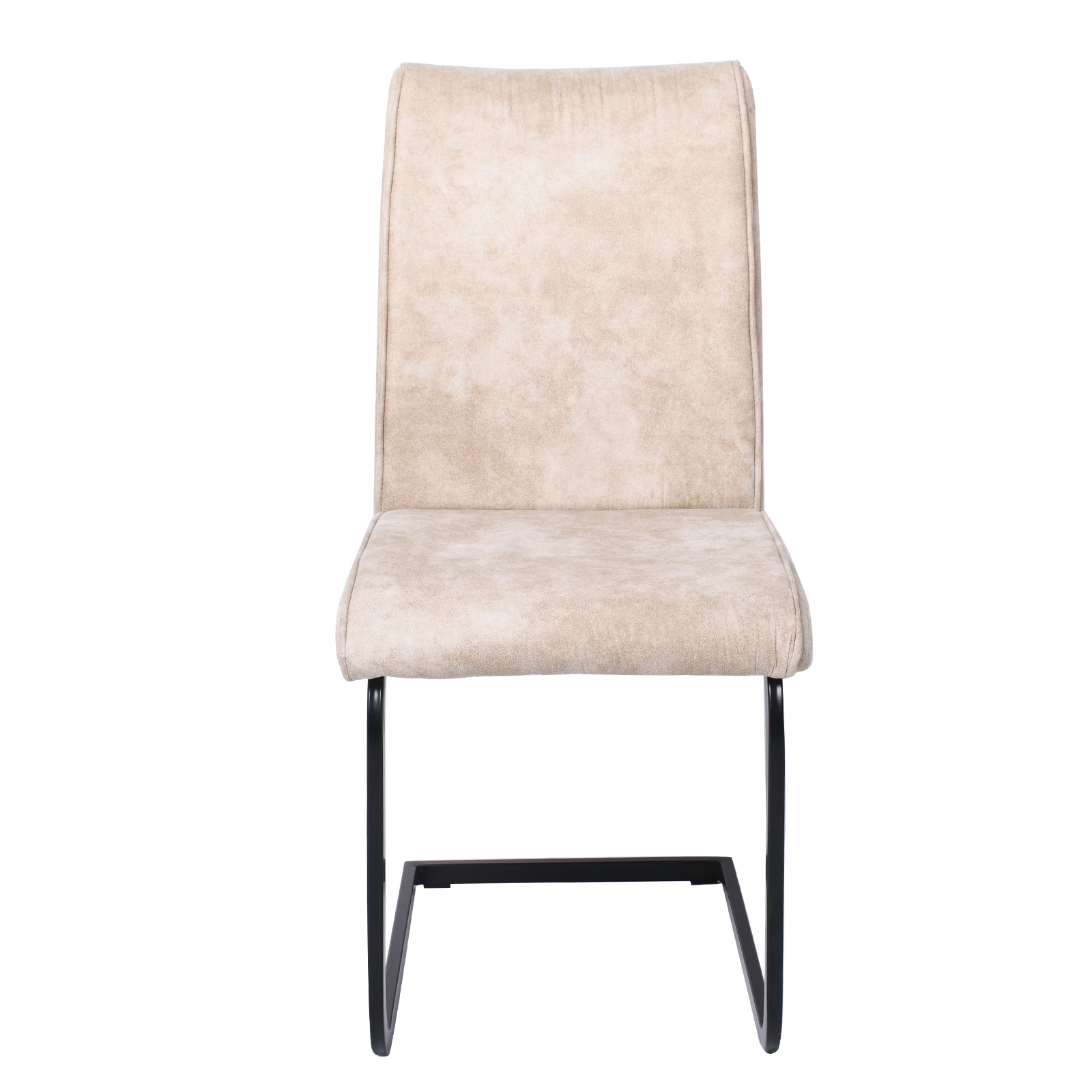 Καρέκλα Τραπεζαρίας Κουζίνας Μέταλλο Βαφή Μαύρο / Ύφασμα Suede Μπεζ 3