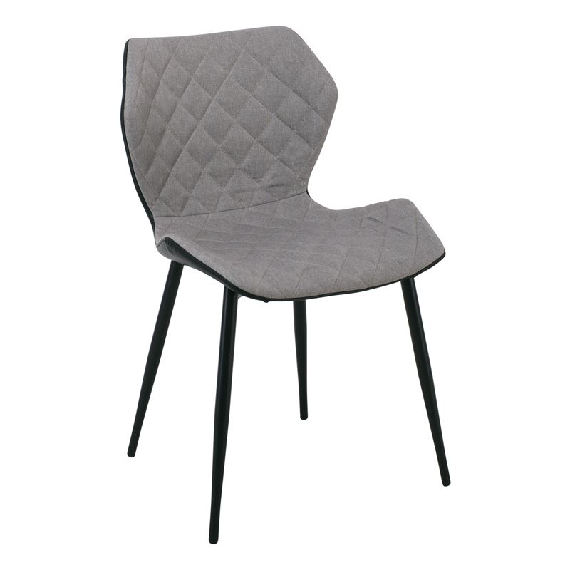 Καρέκλα Tραπεζαρίας Κουζίνας - Μέταλλο Βαφή Μαύρο PU Μαύρο - Ύφασμα Cappuccino 1