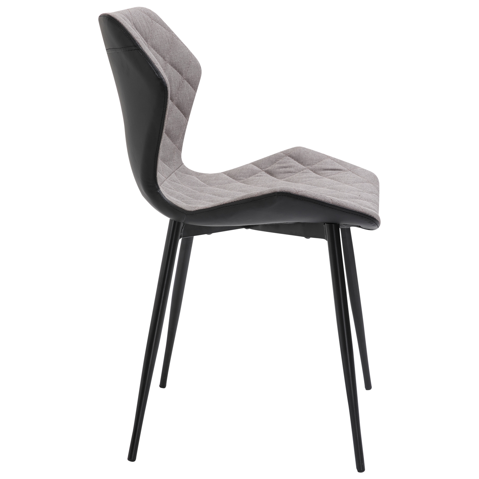 Καρέκλα Tραπεζαρίας Κουζίνας - Μέταλλο Βαφή Μαύρο PU Μαύρο - Ύφασμα Cappuccino 4