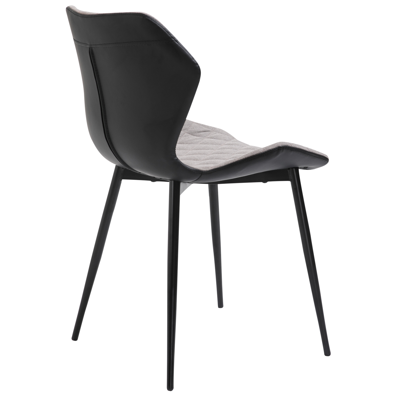 Καρέκλα Tραπεζαρίας Κουζίνας - Μέταλλο Βαφή Μαύρο PU Μαύρο - Ύφασμα Cappuccino 5