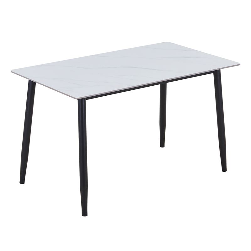 Τραπέζι Κουζίνας- Εστιατορίου,Μέταλλο Βαφή Μαύρο -Sintered Stone White Marble 1