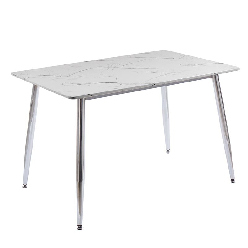 Τραπέζι Κουζίνας- Εστιατορίου, Μέταλλο Χρώμιο, -Sintered Stone White Marble 1