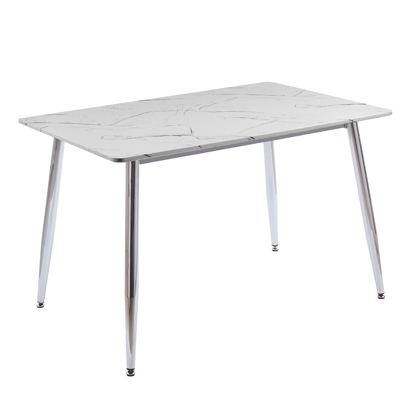 Τραπέζι Κουζίνας- Εστιατορίου, Μέταλλο Χρώμιο, -Sintered Stone White Marble 2