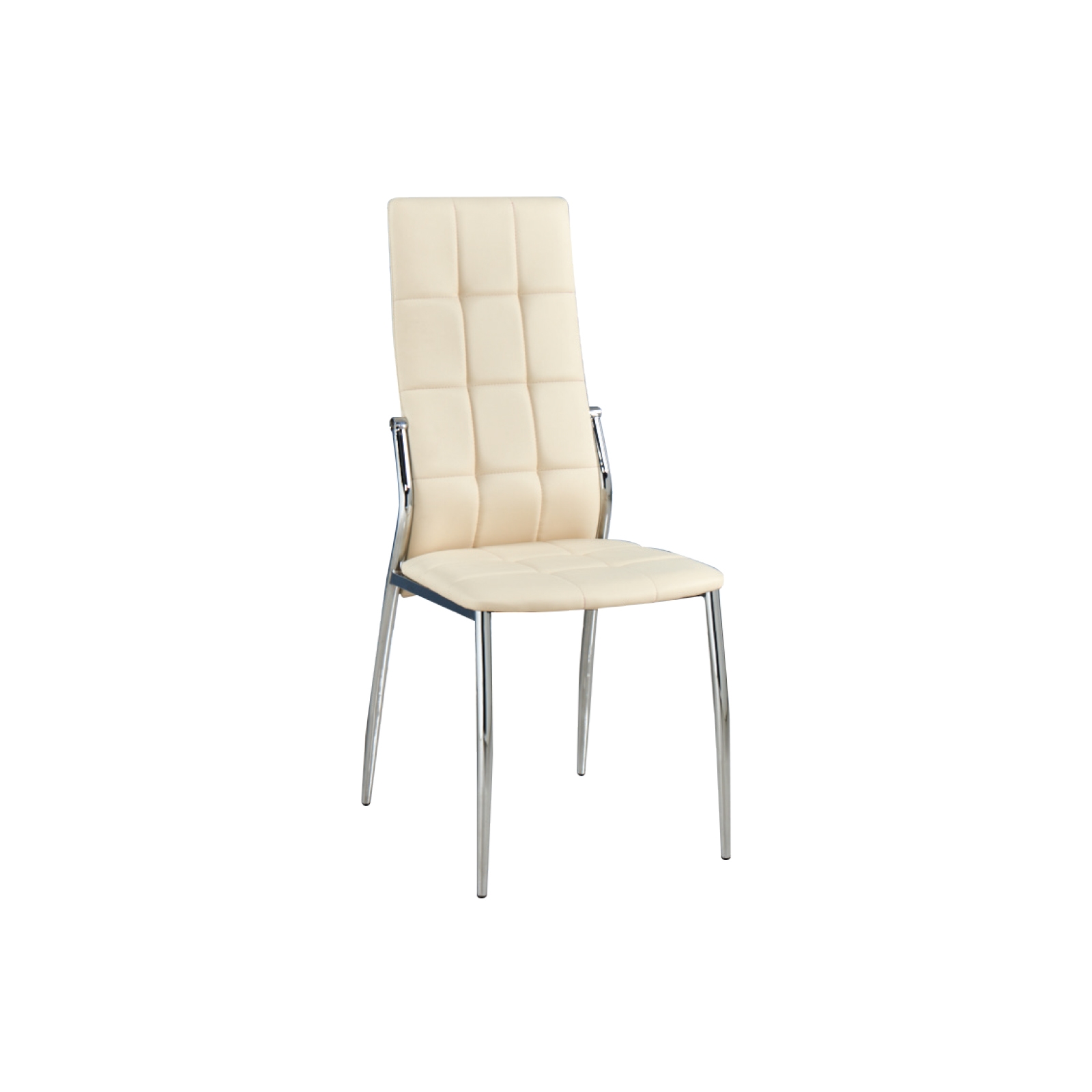 Καρέκλα K/D Τραπεζαρίας Κουζίνας Μέταλλο Βαφή Χρώμιο / Pu Εκρού 2