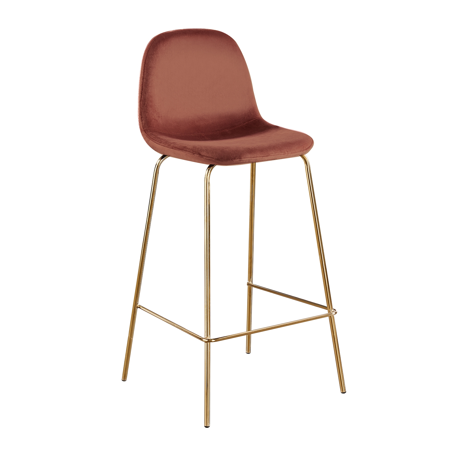 Σκαμπώ BAR Χρώμιο Χρυσό - Velure Antique Pink 2