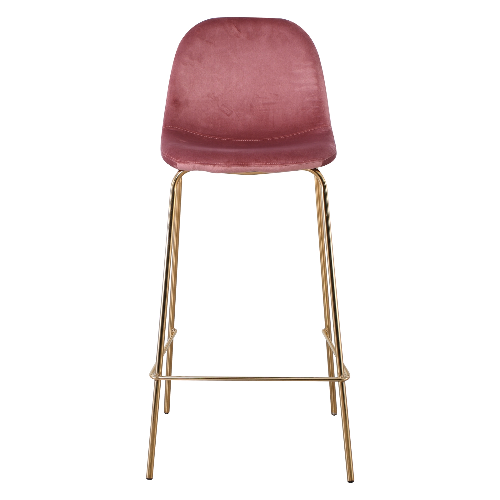 Σκαμπώ BAR Χρώμιο Χρυσό - Velure Antique Pink 3