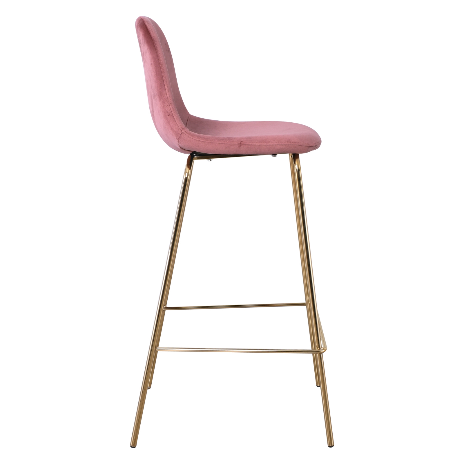 Σκαμπώ BAR Χρώμιο Χρυσό - Velure Antique Pink 4