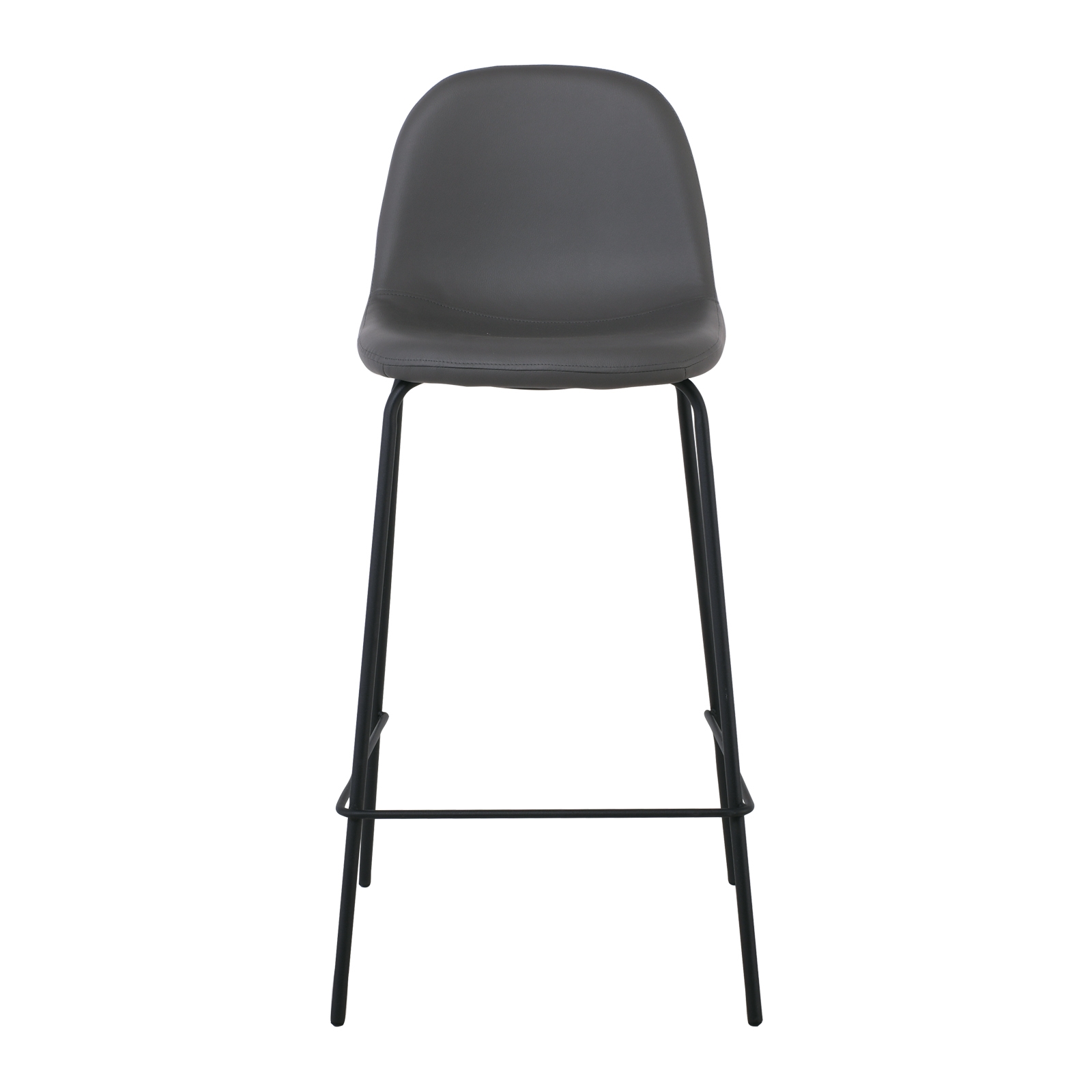 Σκαμπώ BAR (καθ.67cm) Μέταλλο Βαφή Μαύρο - Pvc Γκρι 3