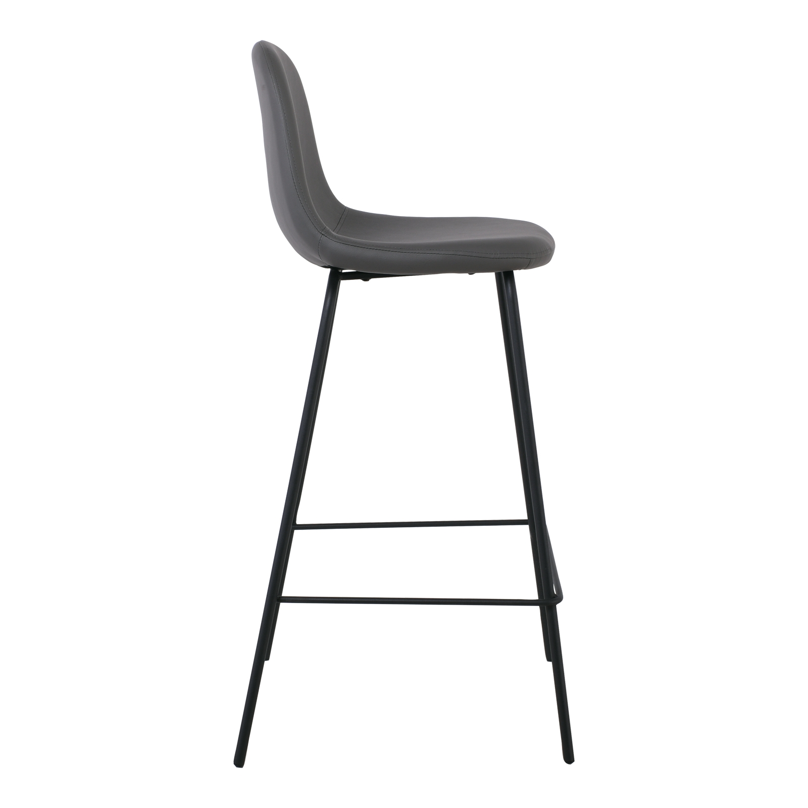 Σκαμπώ BAR (καθ.67cm) Μέταλλο Βαφή Μαύρο - Pvc Γκρι 4