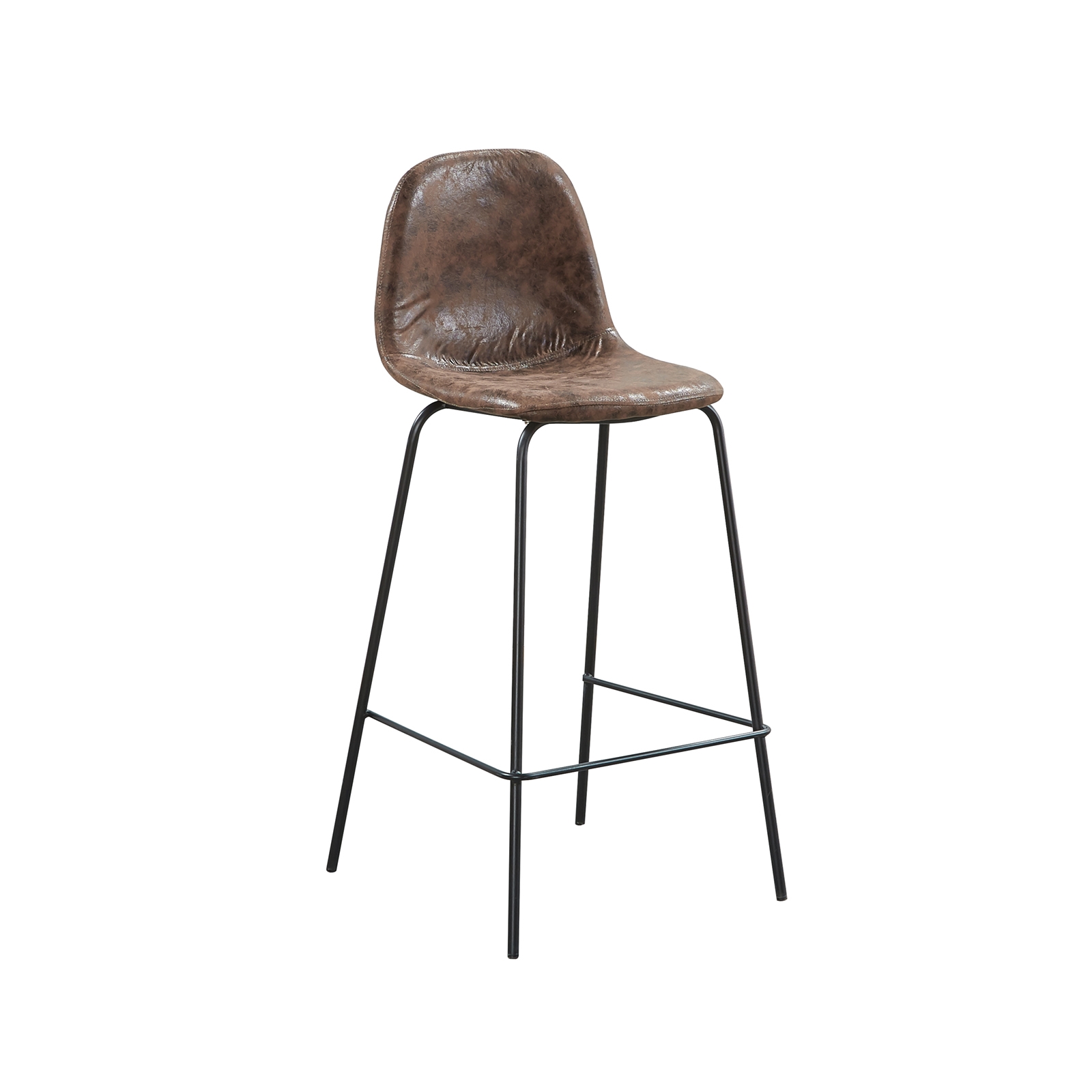 Σκαμπώ BAR (καθ.67cm) Μέταλλο Βαφή Μαύρο - Ύφασμα Suede Καφέ 2