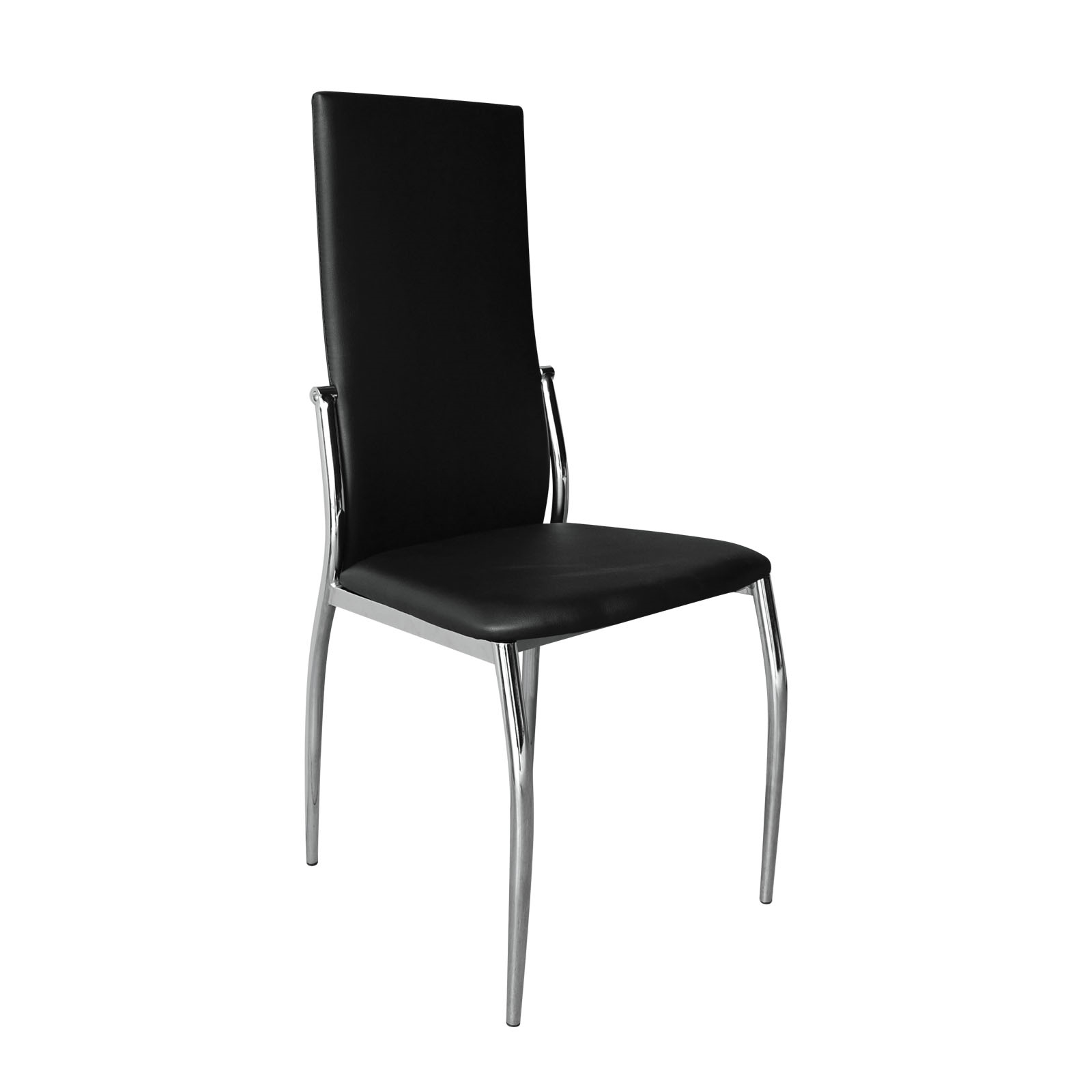 Καρέκλα Τραπεζαρίας Κουζίνας Μέταλλο Χρώμιο - Pvc Μαύρο 2
