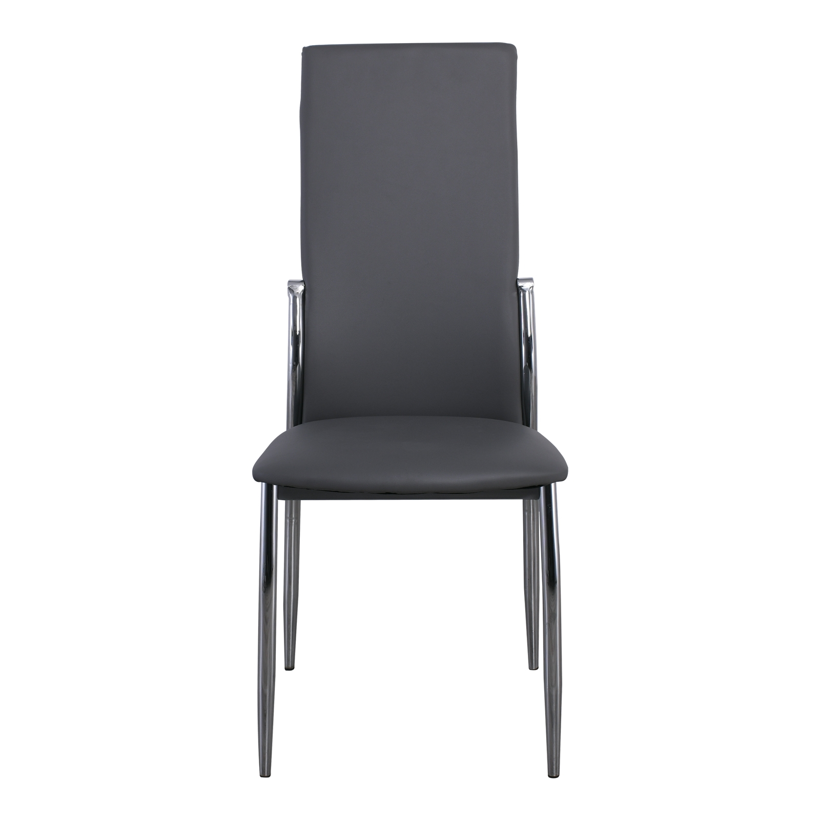 Καρέκλα Tραπεζαρίας Κουζίνας Μέταλλο Χρώμιο - Pvc Γκρι 3