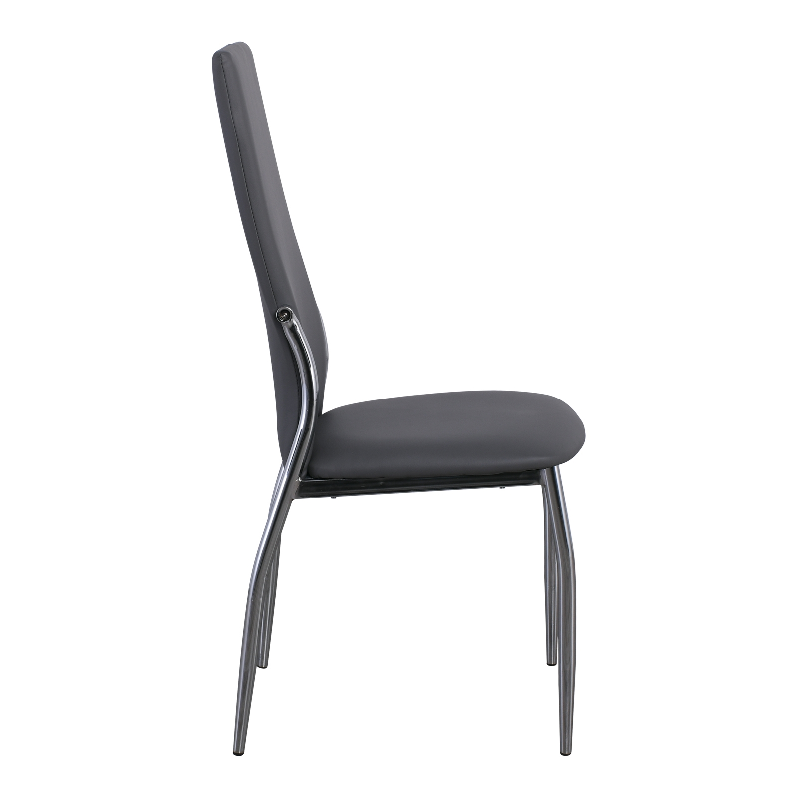 Καρέκλα Tραπεζαρίας Κουζίνας Μέταλλο Χρώμιο - Pvc Γκρι 4