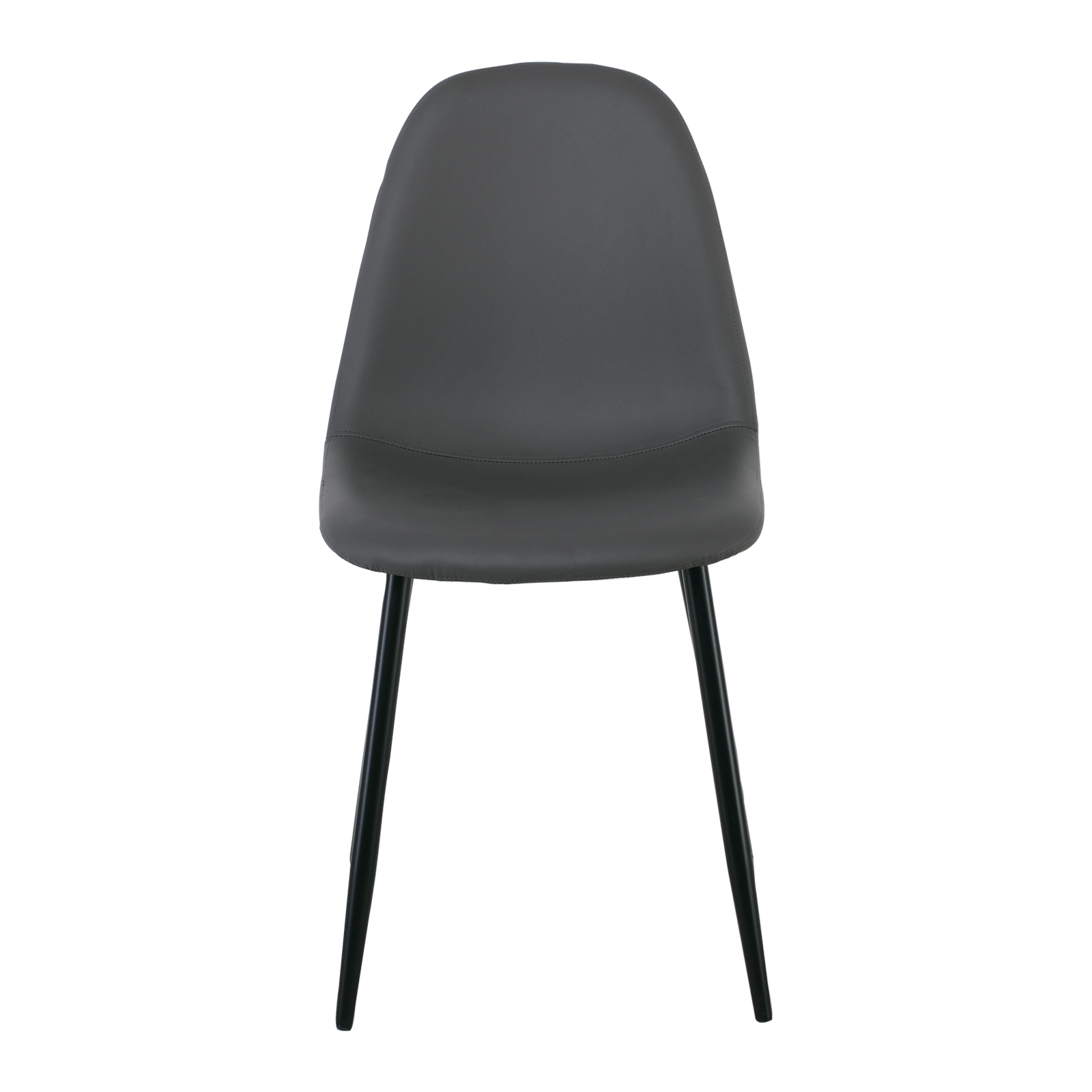 Καρέκλα Μέταλλο Βαφή Μαύρο - Pvc Γκρι 3