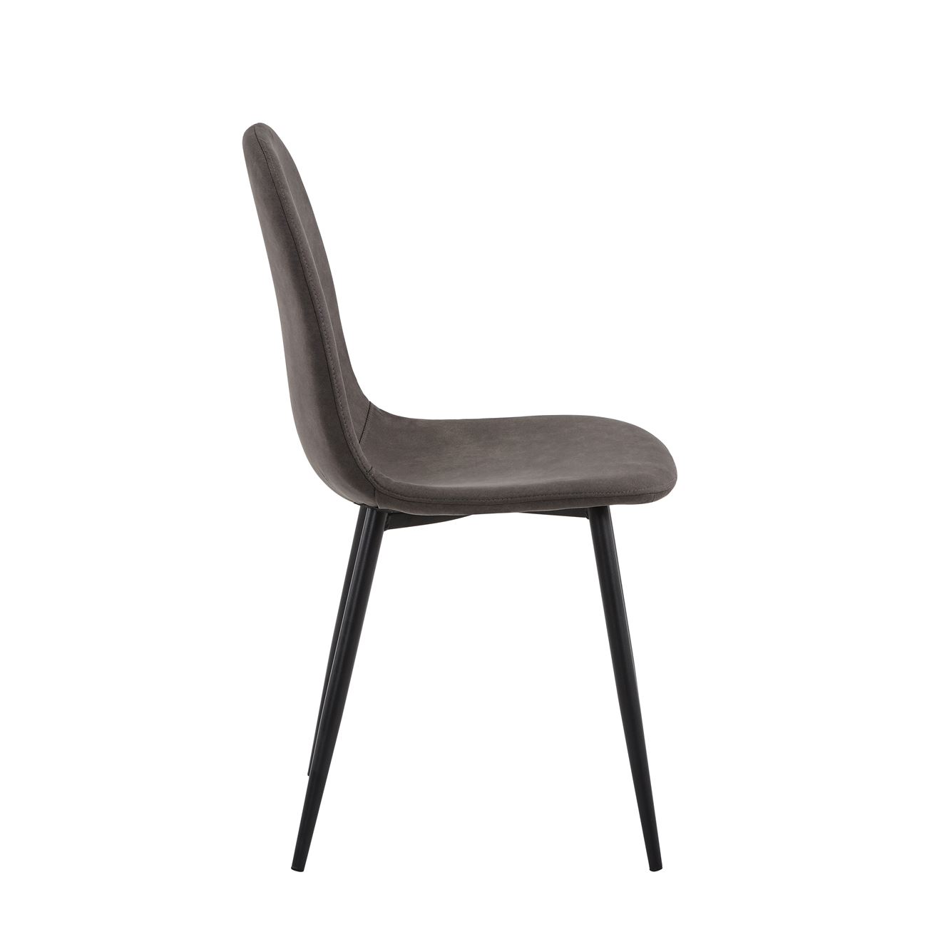 Καρέκλα Μέταλλο Βαφή Μαύρο, Ύφασμα Suede Γκρι 3