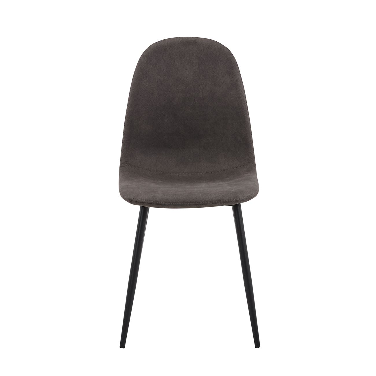 Καρέκλα Μέταλλο Βαφή Μαύρο, Ύφασμα Suede Γκρι 4