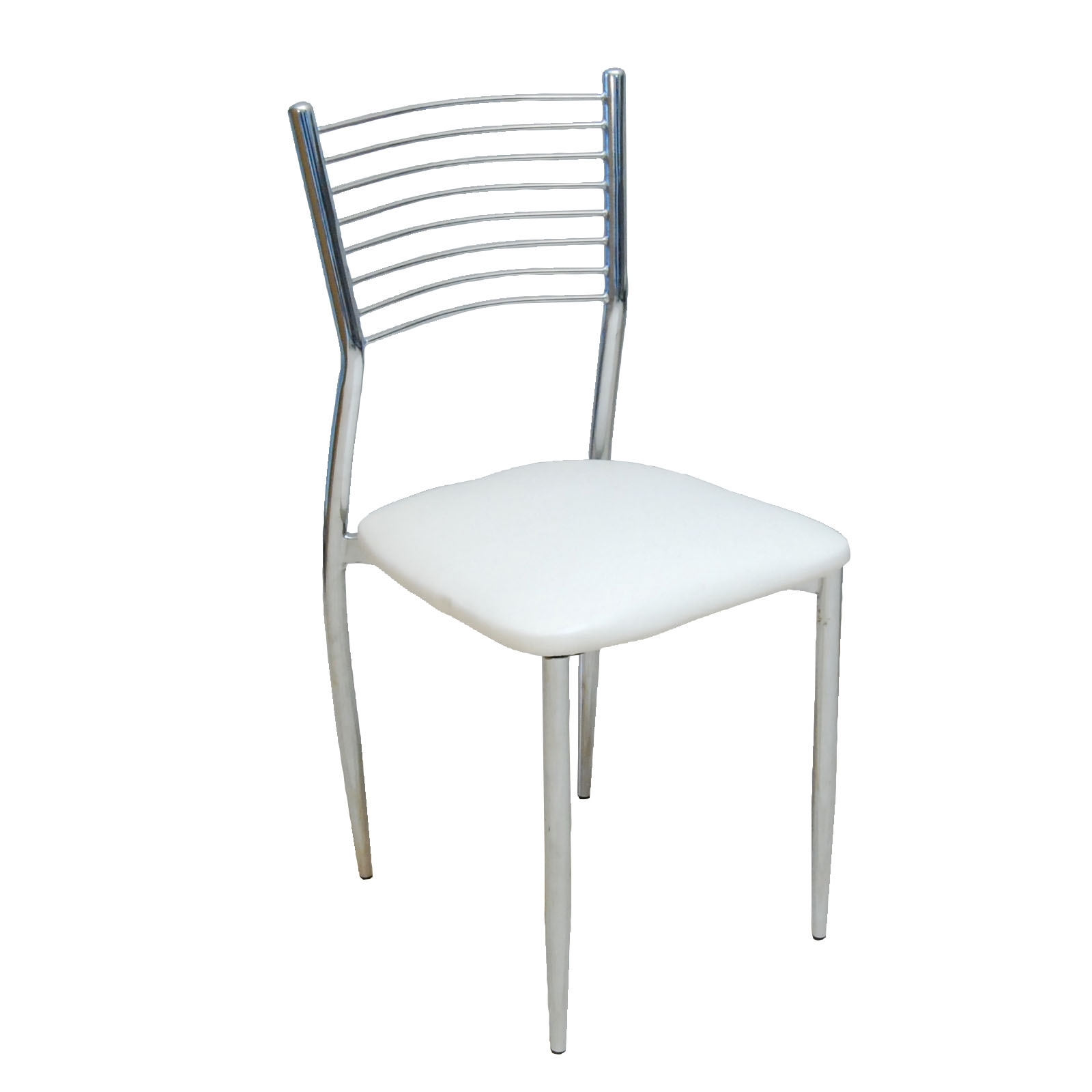 Καρέκλα Μέταλλο Χρώμιο / PVC Εκρού 2