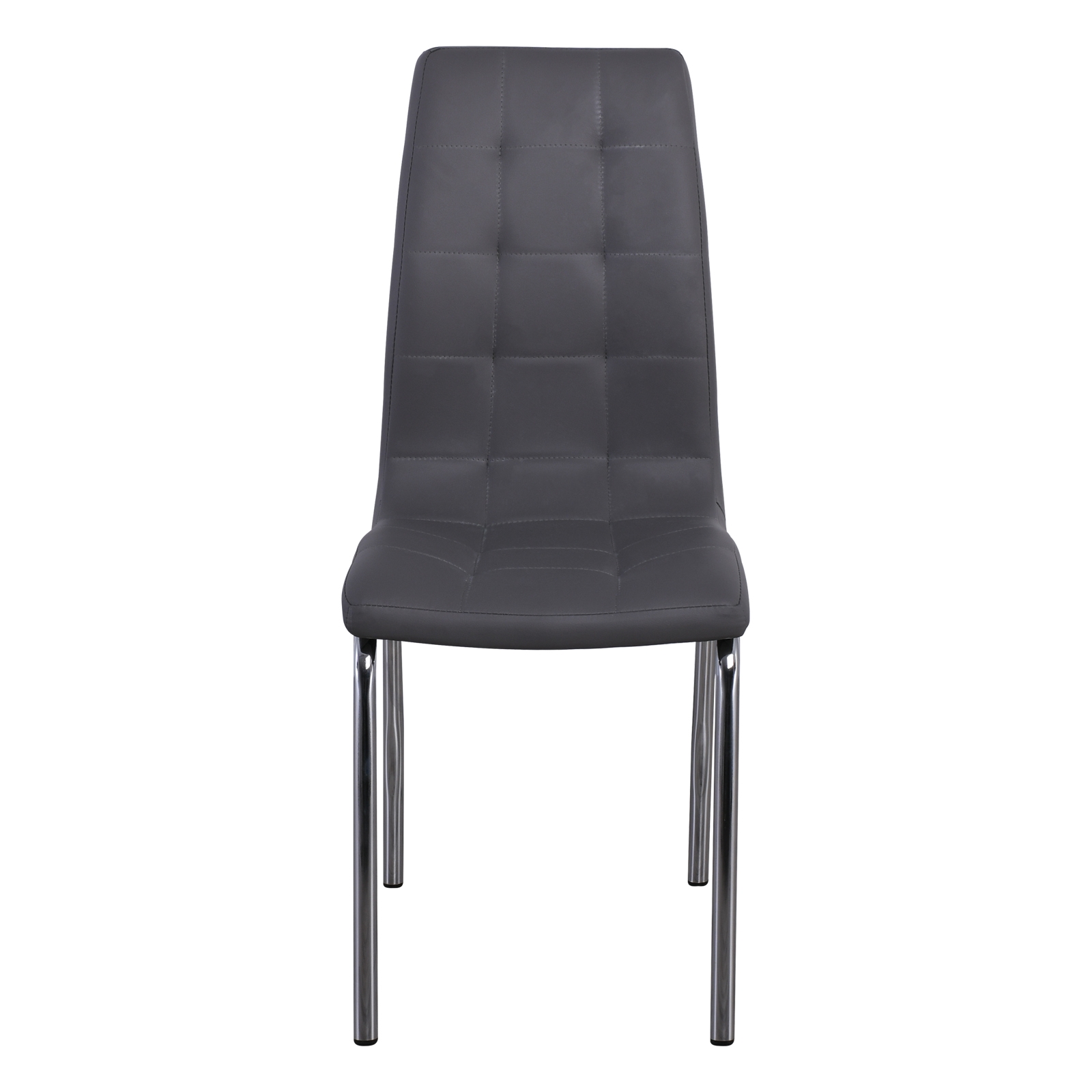 Καρέκλα Tραπεζαρίας Κουζίνας Μέταλλο Βαφή Χρώμιο / PU Γκρι 3