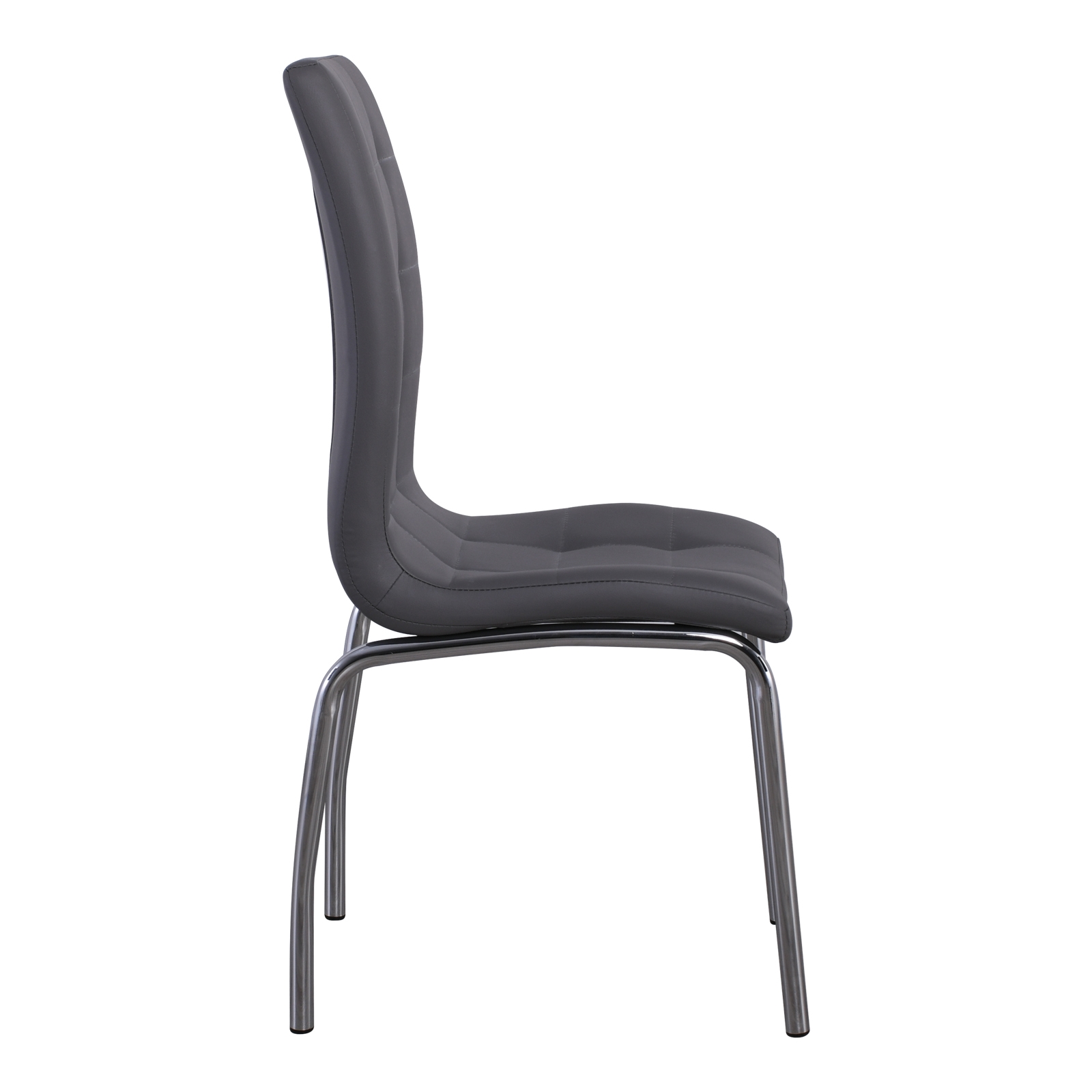 Καρέκλα Tραπεζαρίας Κουζίνας Μέταλλο Βαφή Χρώμιο / PU Γκρι 4