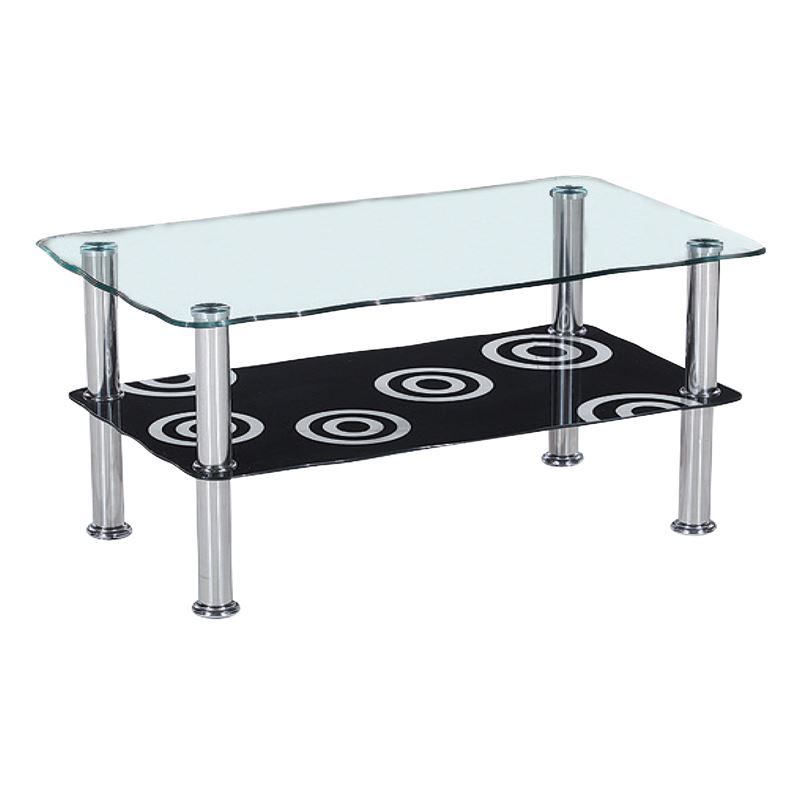 Τραπεζάκι Σαλονιού Καθιστικού Inox - Γυαλί 1