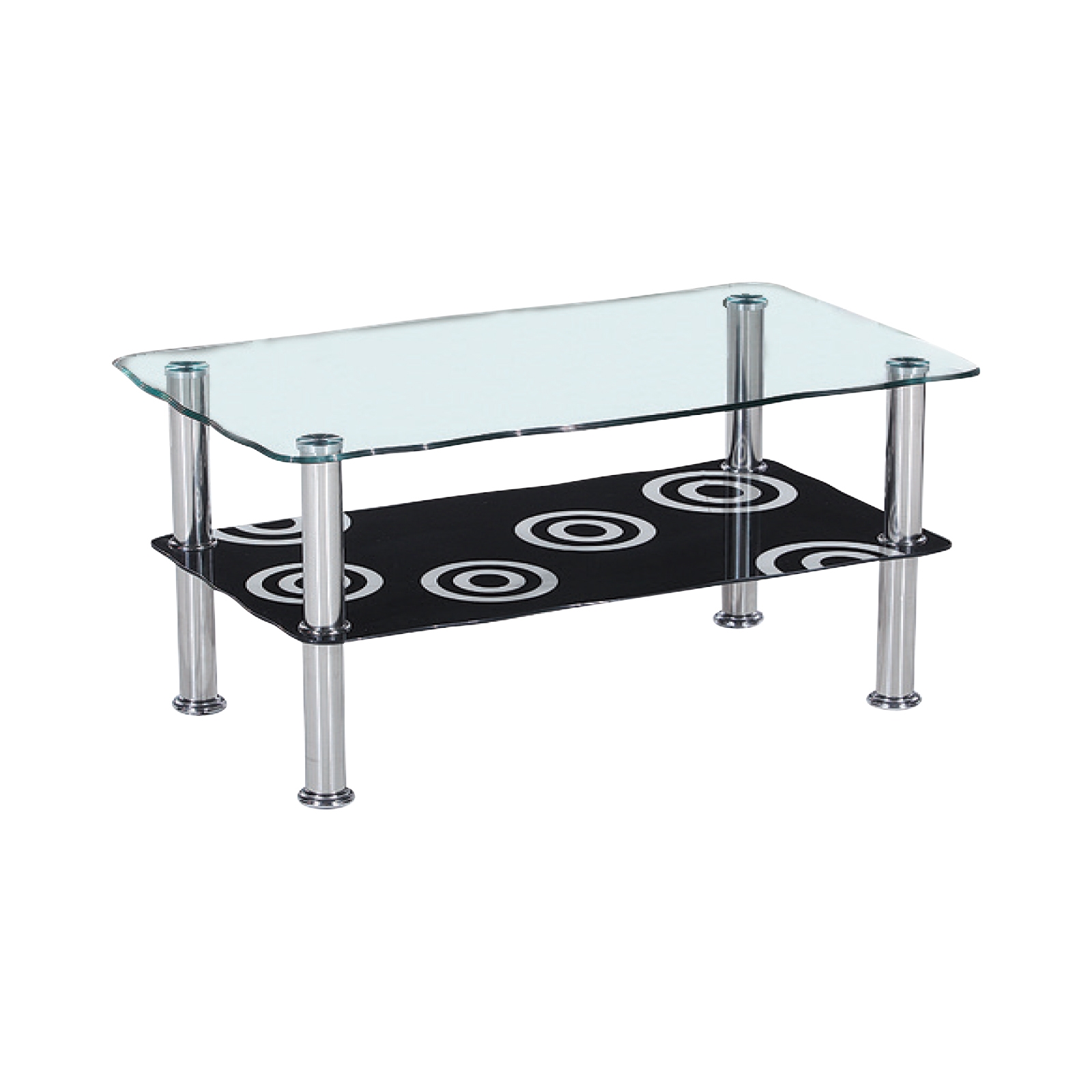 Τραπεζάκι Σαλονιού Καθιστικού Inox - Γυαλί 2