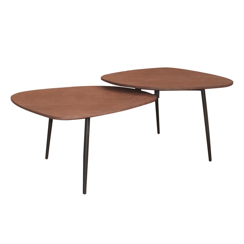 Τραπεζάκι Σαλονιού Καθιστικού - Μέταλλο Βαφή Μαύρο - Καρυδί 1