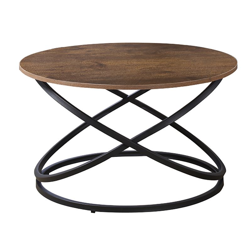 TORRE Τραπεζάκι Σαλονιού- Καθιστικού, Μέταλλο Βαφή Μαύρο, Απόχρωση Σκούρο Καρυδί 1