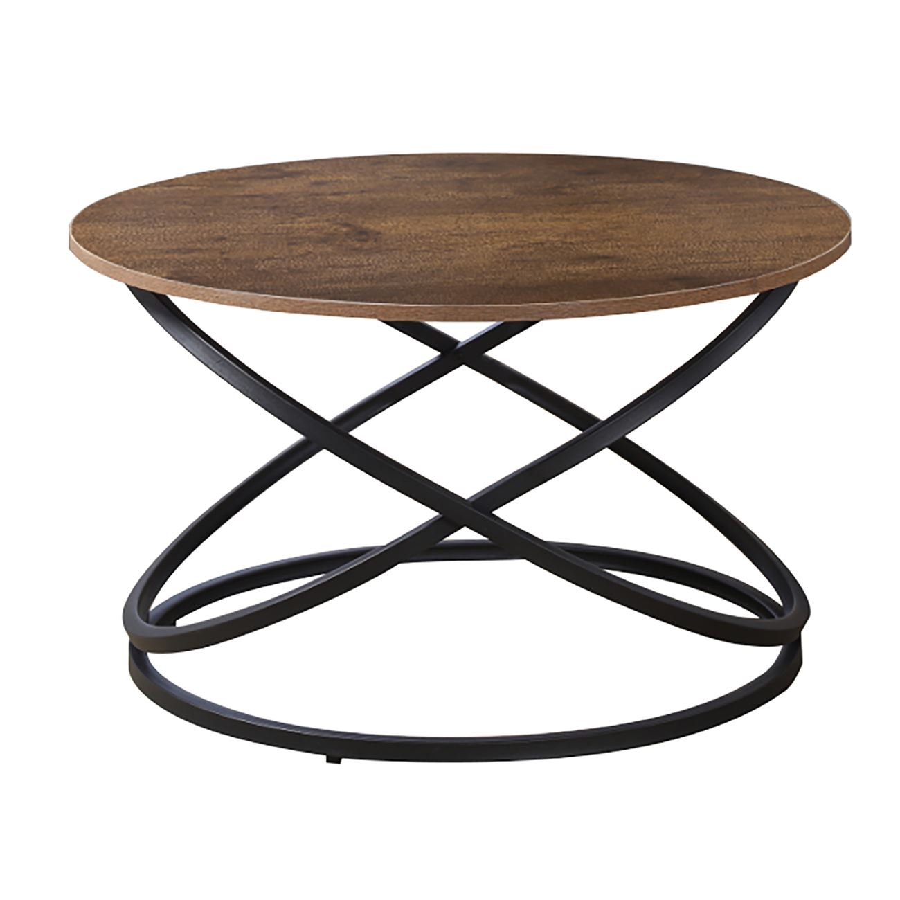 TORRE Τραπεζάκι Σαλονιού- Καθιστικού, Μέταλλο Βαφή Μαύρο, Απόχρωση Σκούρο Καρυδί 2