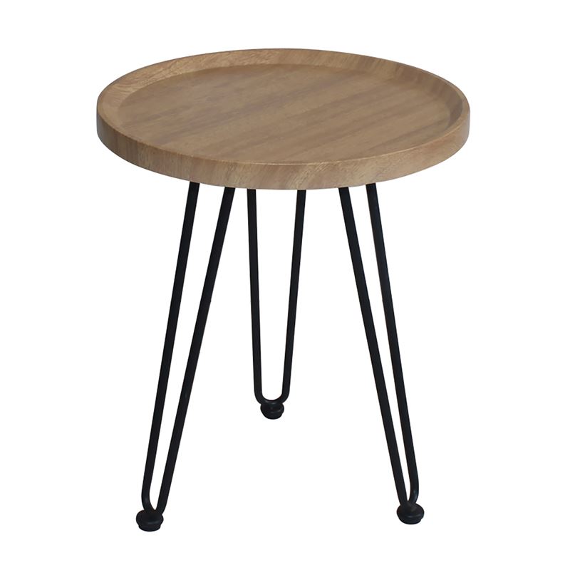 MATRIX Τραπεζάκι Σαλονιού Καθιστικού, Μέταλλο Βαφή Μαύρο, Ξύλο Φυσικό 1