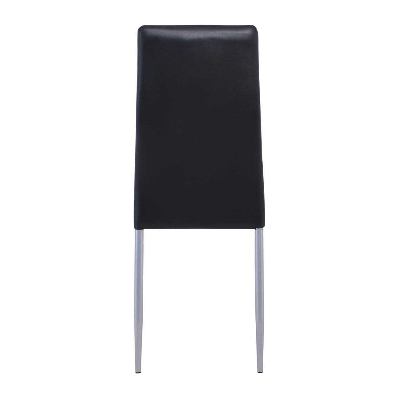 Καρέκλα Tραπεζαρίας - Κουζίνας, Μέταλλο Βαφή Γκρι, Pvc Μαύρο, Full K/D - Συσκ.6 4