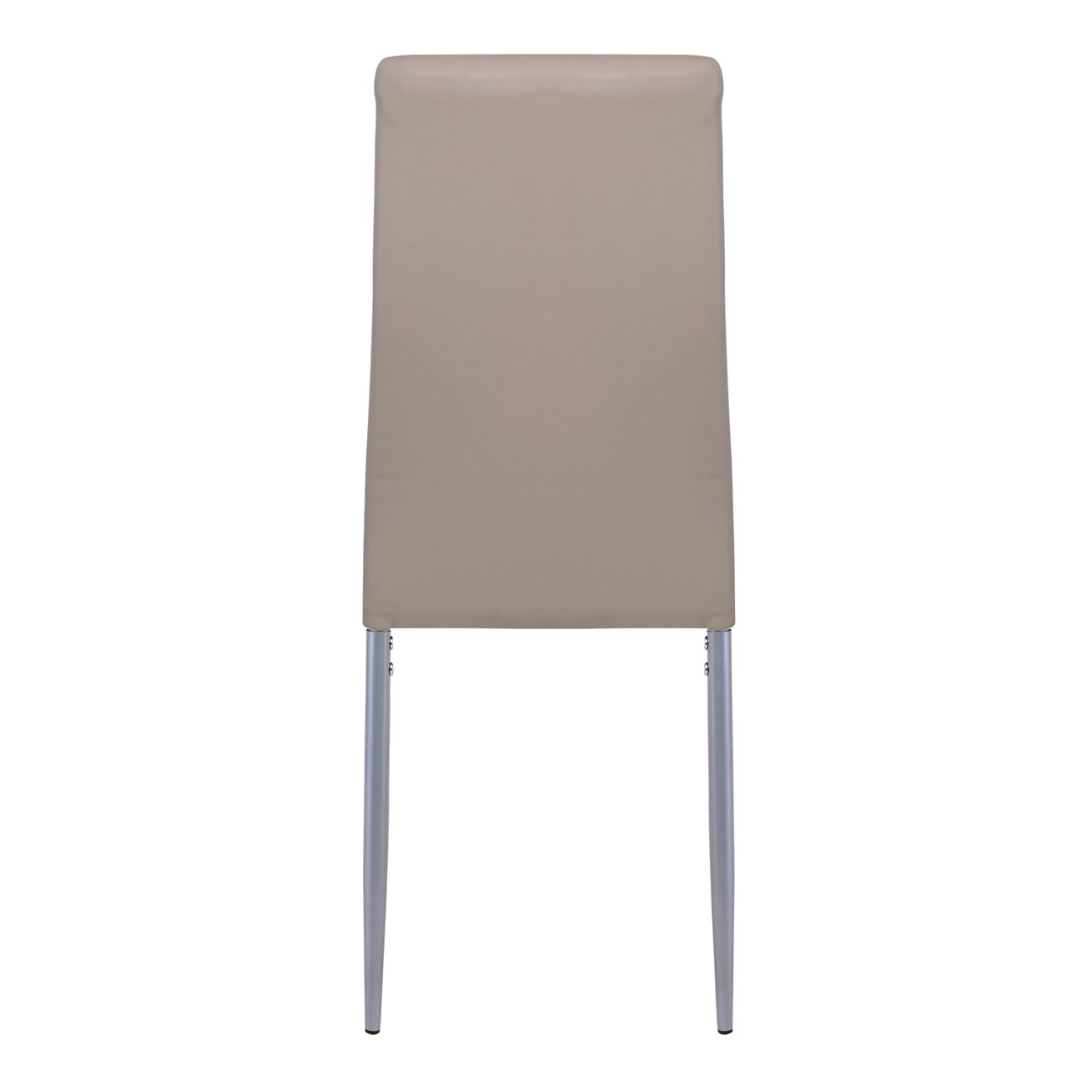 Καρέκλα Tραπεζαρίας - Κουζίνας, Μέταλλο Βαφή Γκρι, Pvc Cappuccino Full K/D Συσκ.6 4