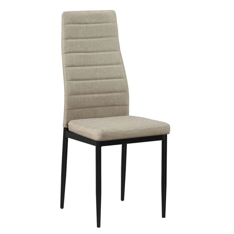 Καρέκλα Τραπεζαρίας Κουζίνας Μέταλλο Βαφή Μαύρο / Ύφασμα Dark Beige 1