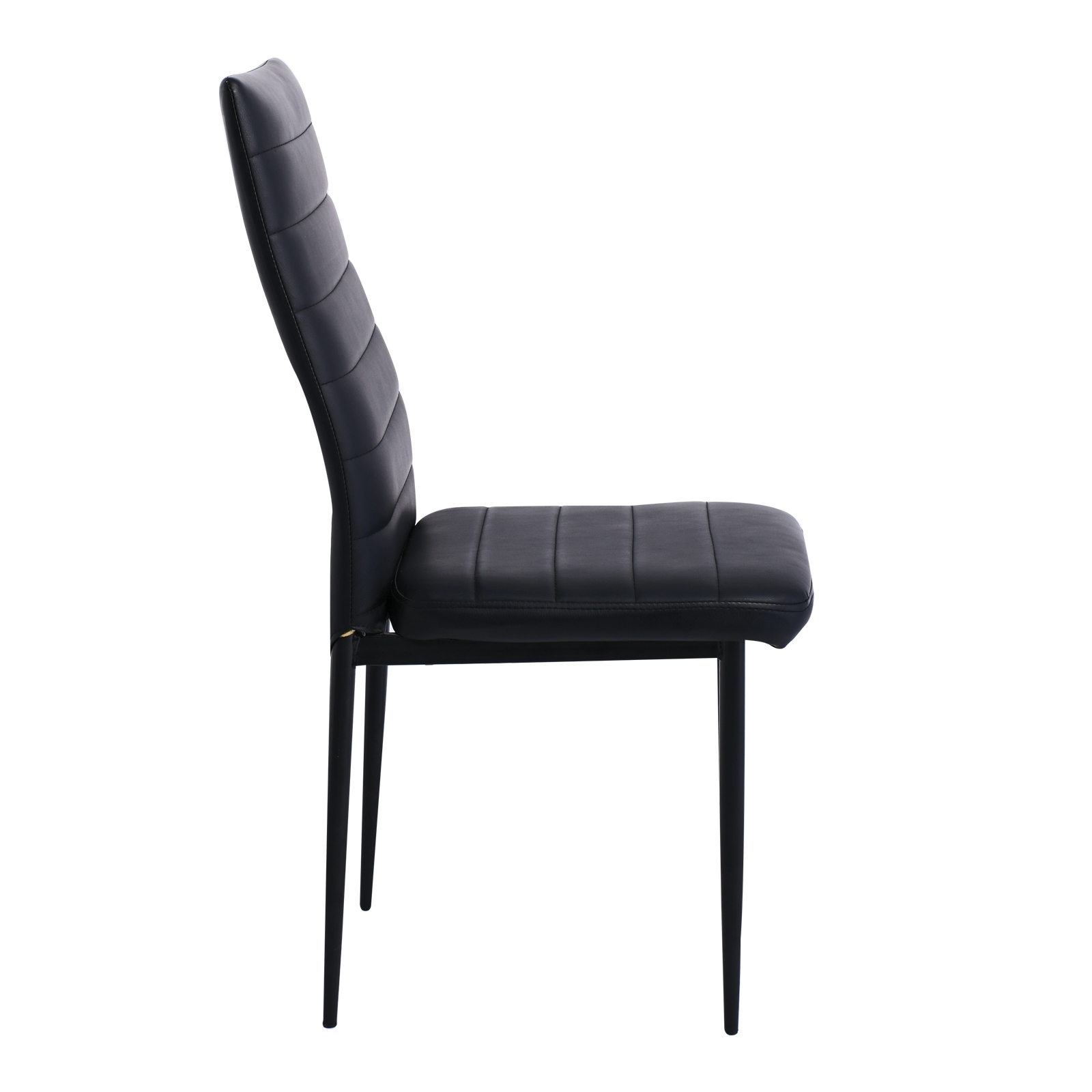 Καρέκλα Τραπεζαρίας Κουζίνας / Μέταλλο Βαφή Μαύρο Pvc Μαύρο 3