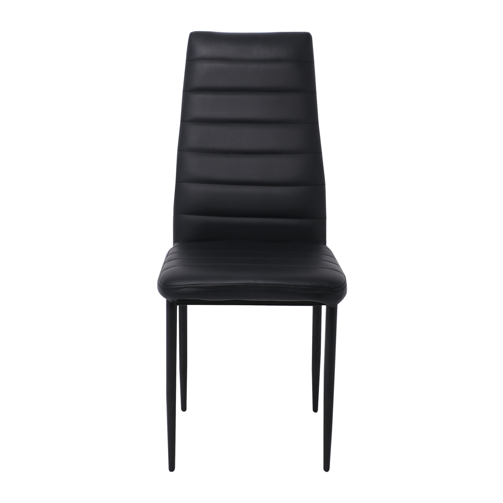 Καρέκλα Τραπεζαρίας Κουζίνας / Μέταλλο Βαφή Μαύρο Pvc Μαύρο 4