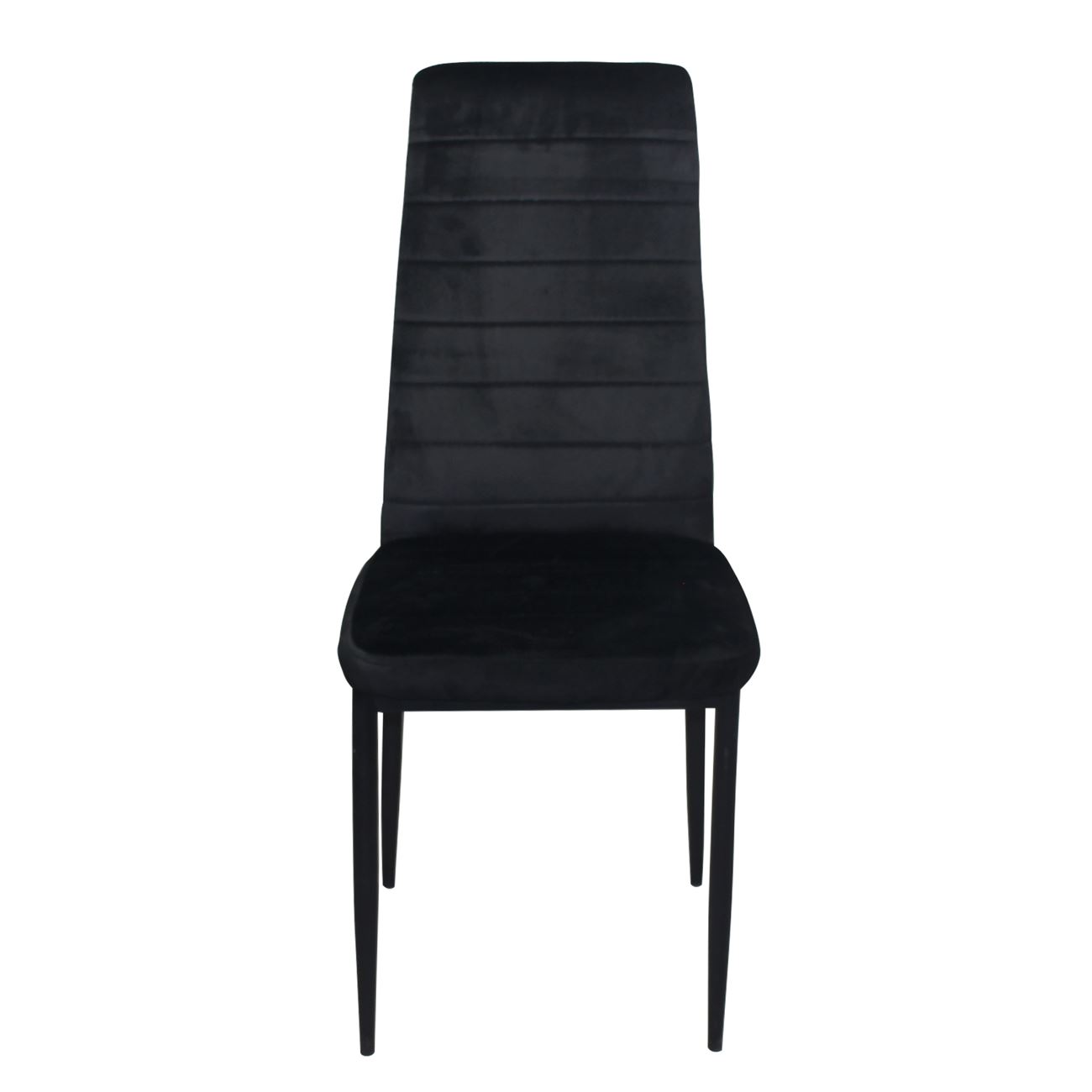 Καρέκλα Τραπεζαρίας Κουζίνας, Μέταλλο Βαφή Μαύρο Ύφασμα Velure Μαύρο (Συσκ.6) 5