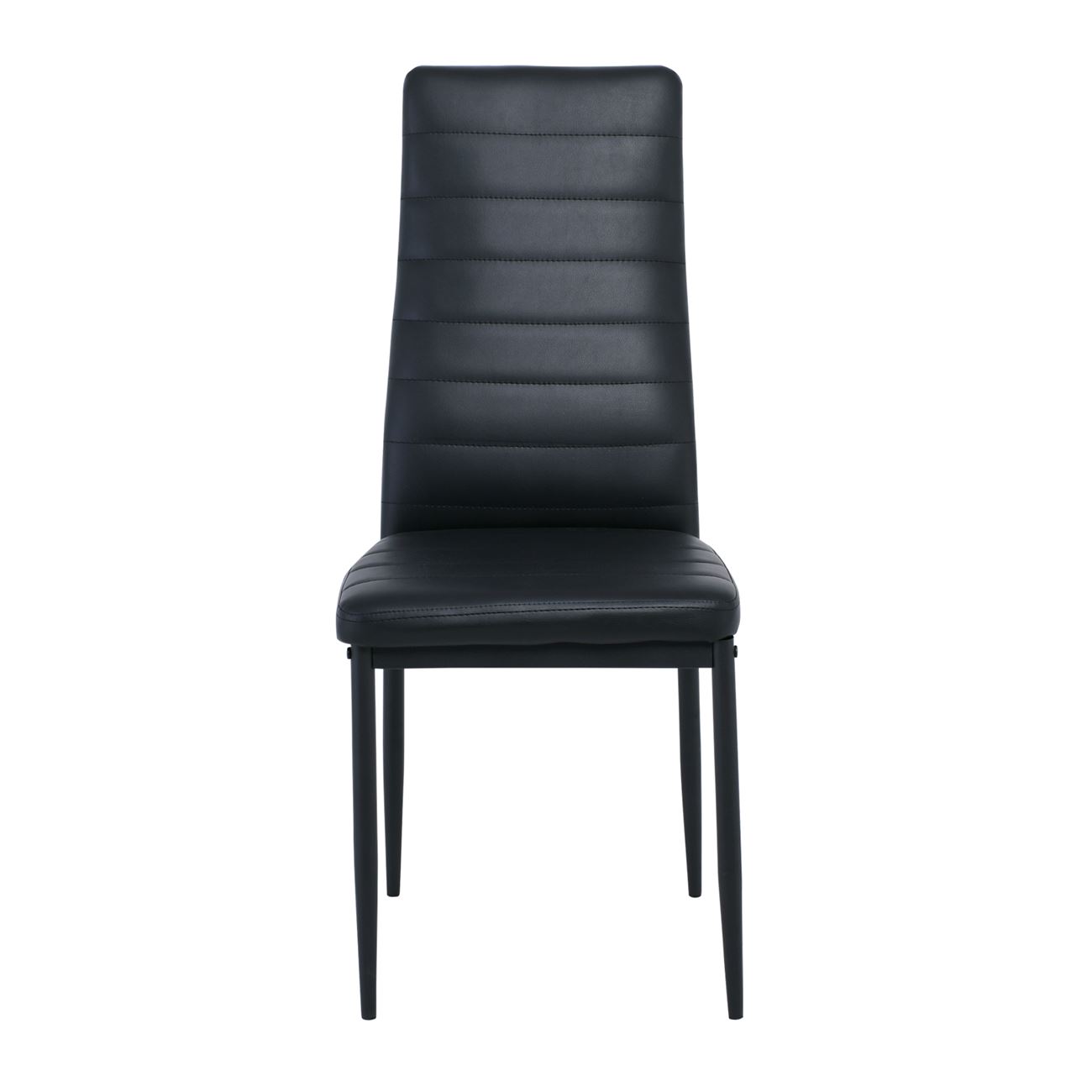 Καρέκλα Tραπεζαρίας - Κουζίνας, Μέταλλο Βαφή Μαύρο, Pvc Μαύρο, Full K/D - Συσκ.6 5