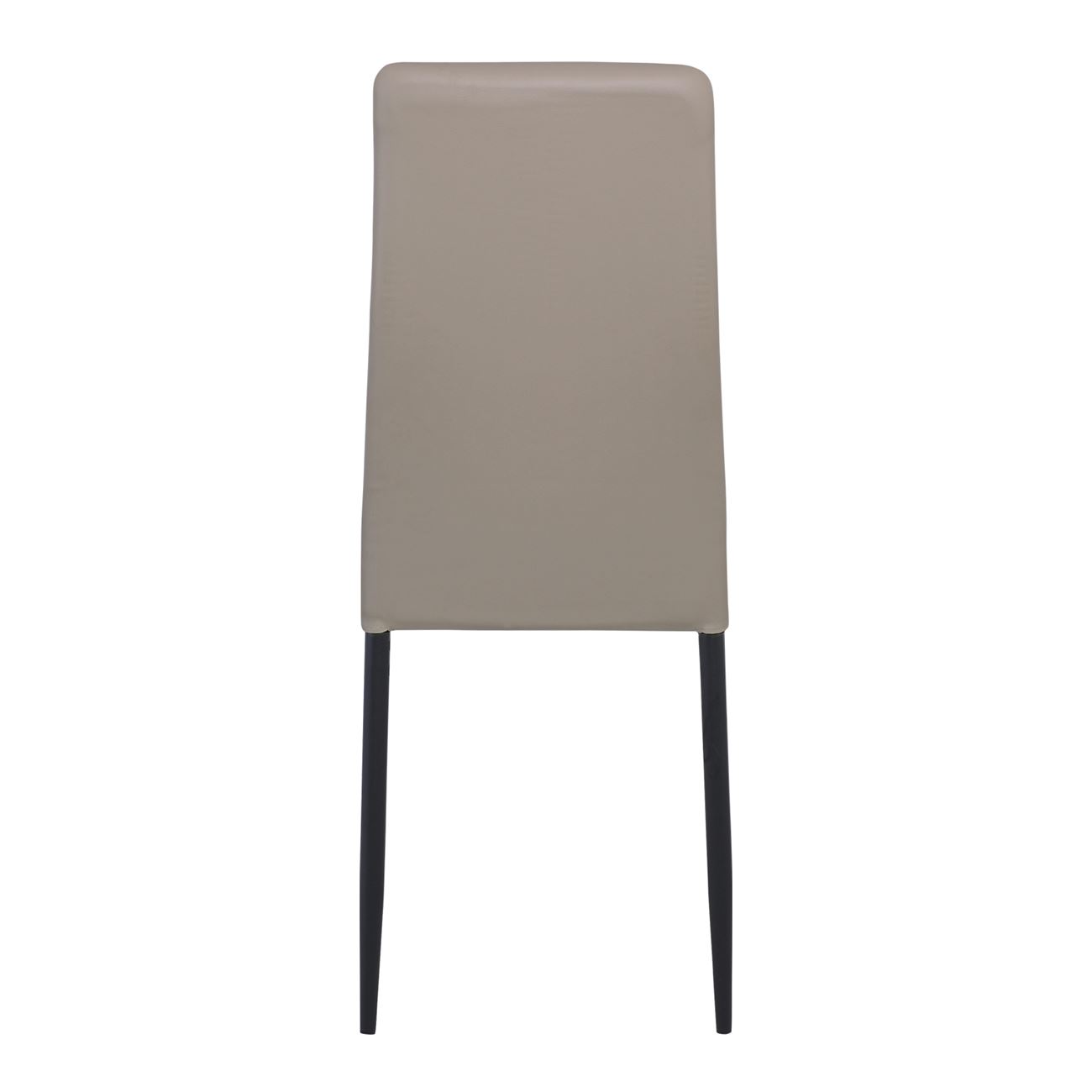 Καρέκλα Tραπεζαρίας - Κουζίνας, Μέταλλο Βαφή Μαύρο, Pvc Cappuccino Full K/D Συσκ.6 4