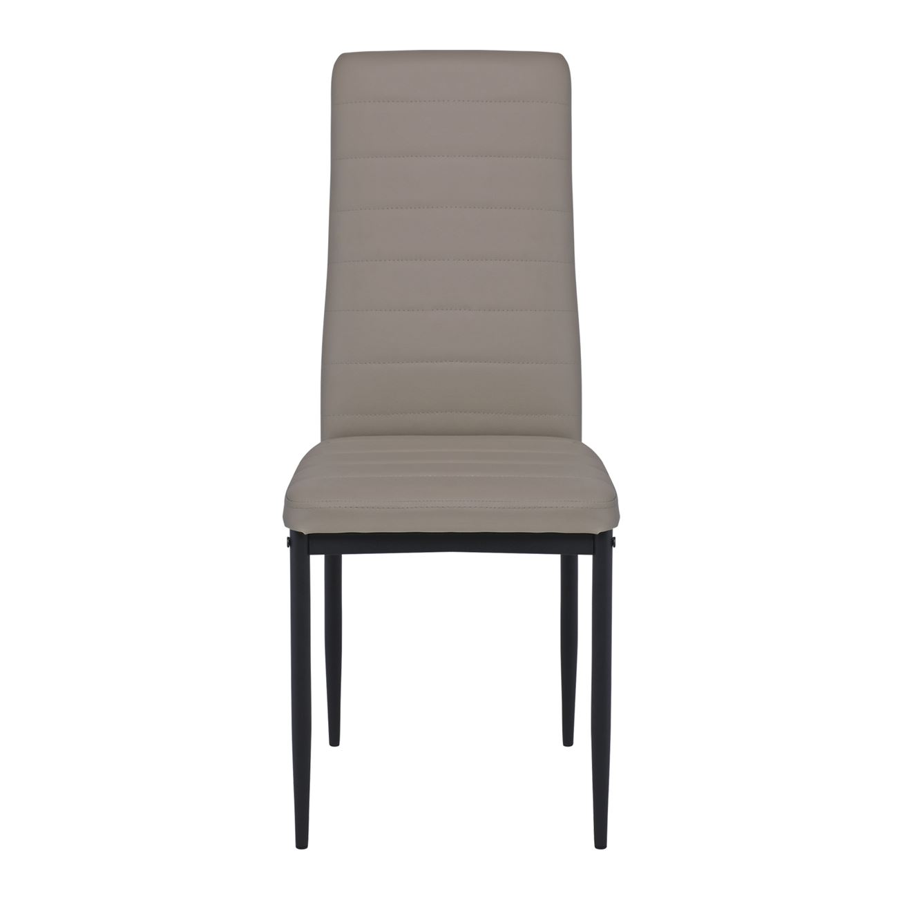 Καρέκλα Tραπεζαρίας - Κουζίνας, Μέταλλο Βαφή Μαύρο, Pvc Cappuccino Full K/D Συσκ.6 5