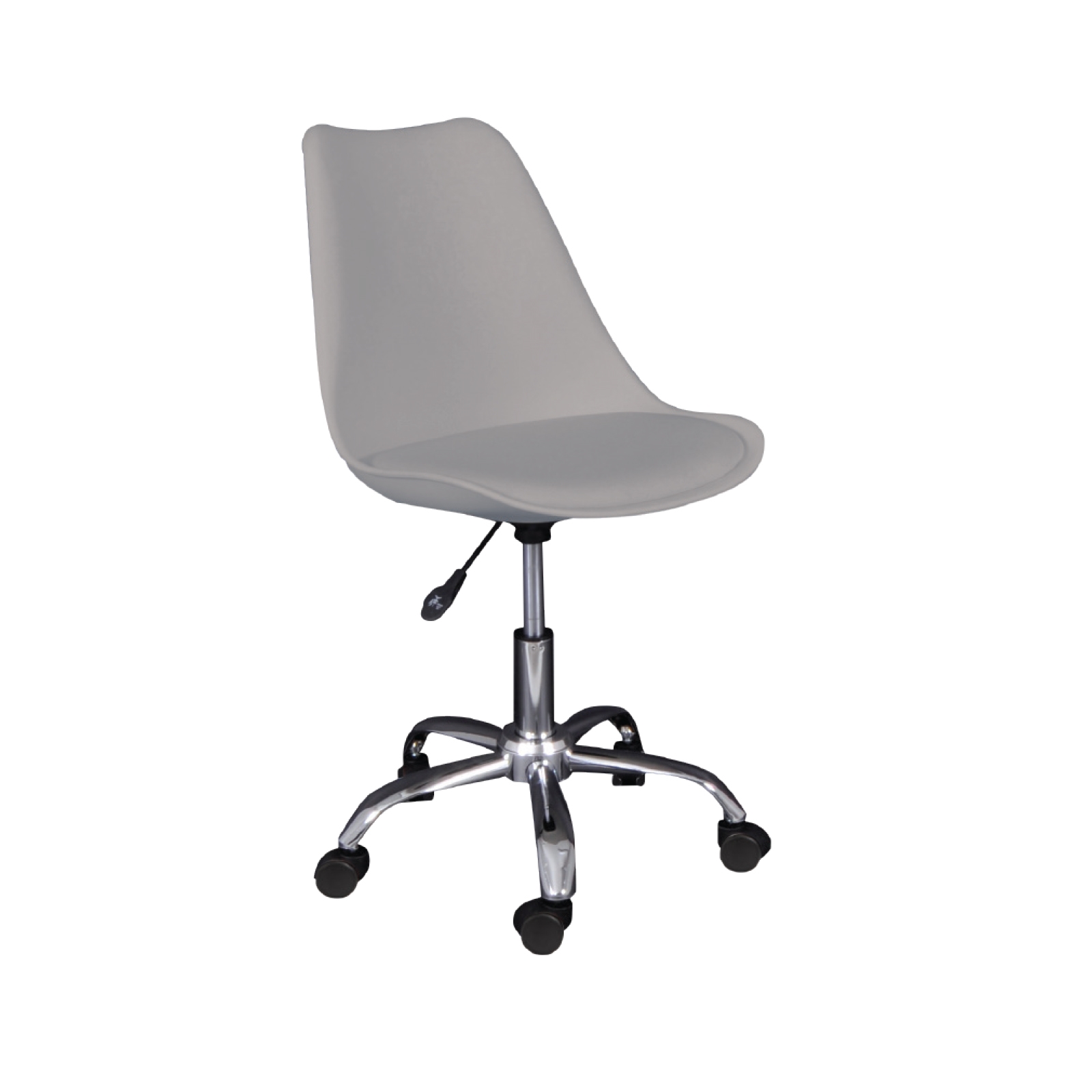 Καρέκλα Γραφείου Χρώμιο - PP Γκρι / Κάθισμα : Pu Γκρι Μονταρισμένη Ταπετσαρία Συσκ.2 2