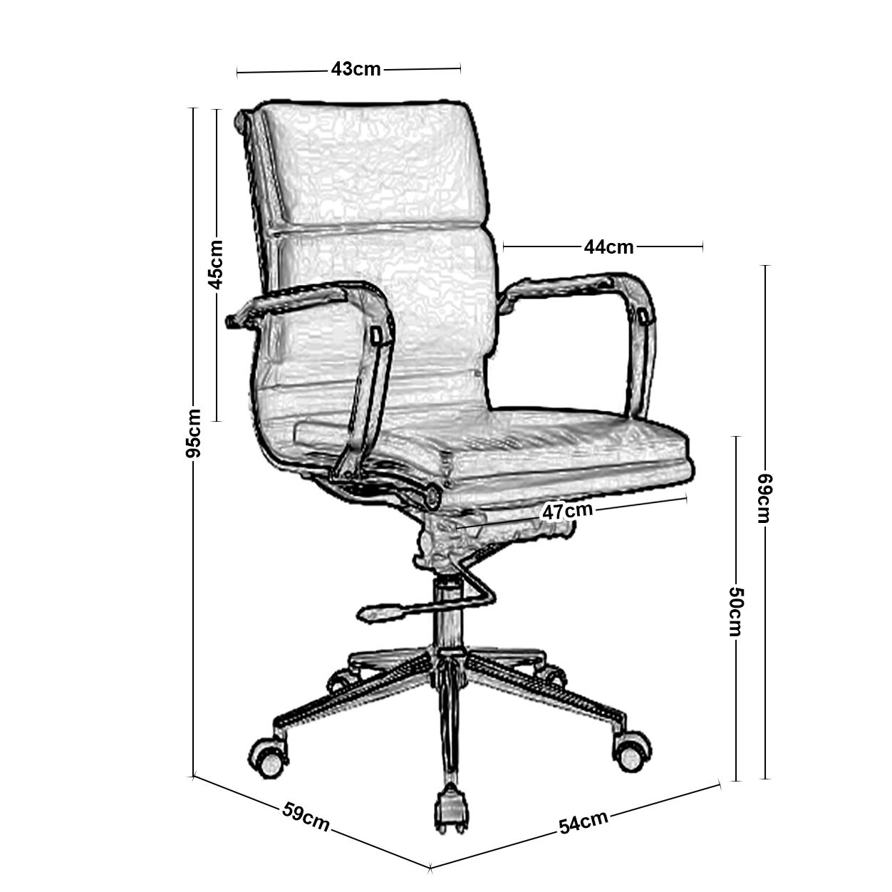 Πολυθρόνα Γραφείου PU Άσπρο 3